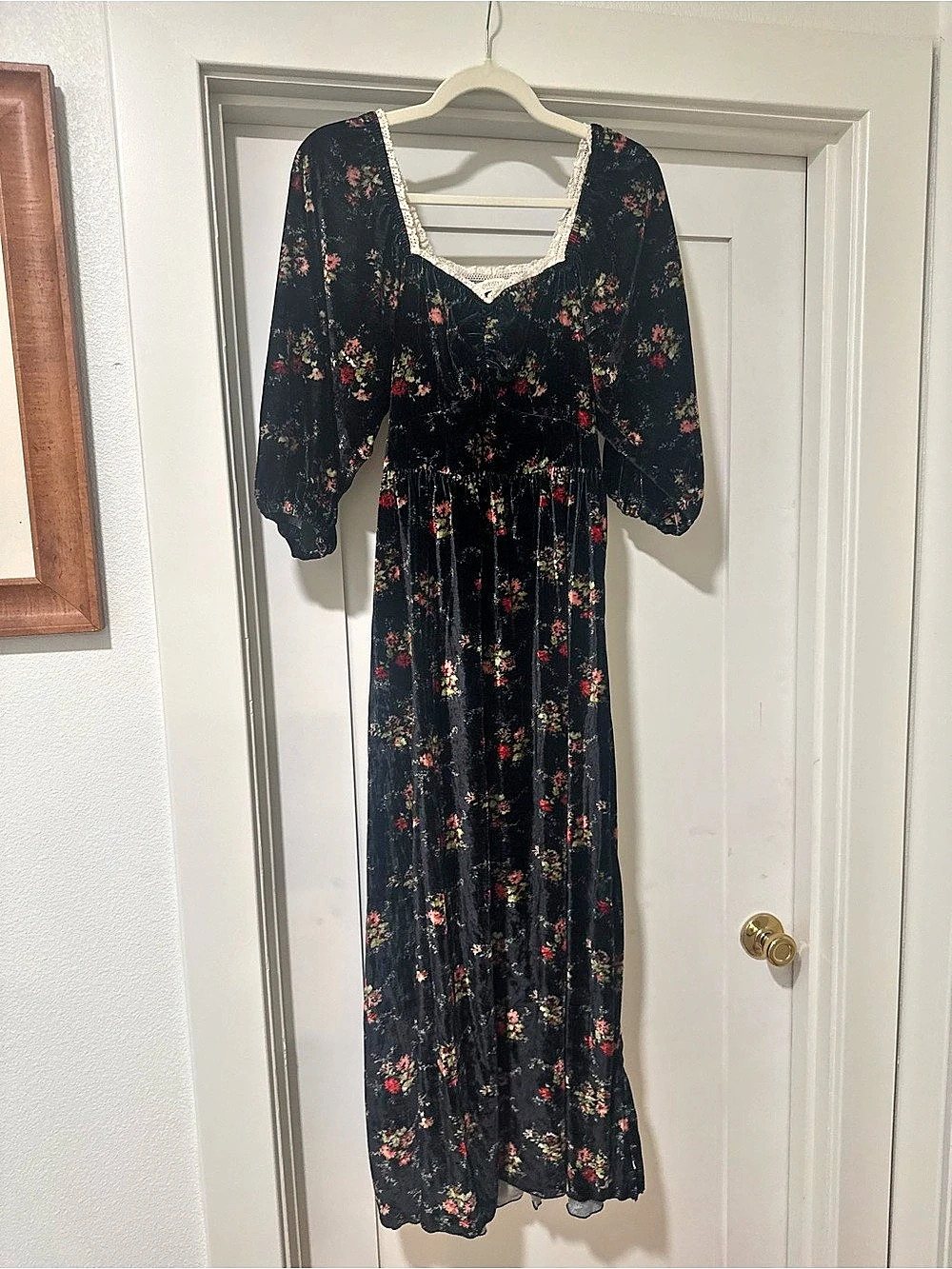 Christy Dawn The Adelia Dress Floral Maxi Dress Black & Red Size Small